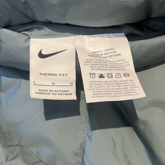 Nike Therma Fit Puffer Vest Womens L Repel Reversible Green Golf NEW - Picture 10 of 14